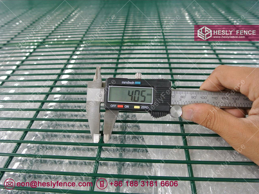 Green Powder Coated Clear VU Mesh Fence | 358 Anti-climb Mesh | Anti-cut | 8 Gauge | HeslyFence China factory sales supplier