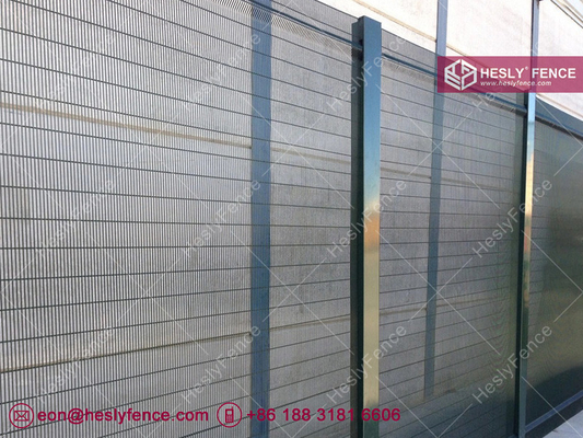 Green Powder Coated Clear VU Mesh Fence | 358 Anti-climb Mesh | Anti-cut | 8 Gauge | HeslyFence China factory sales supplier