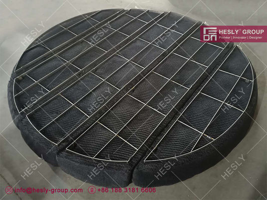 Stainless Steel 316L Knitted Wire Mesh Demister Pad, O.D2m round shape, Factory sales China HESLY supplier