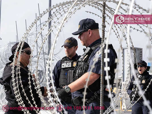 OD1100mm Concertina Razor Wire Coil, BTO-16, 16mm razor, hot dipped galvanized, HeslyFence China Factory sales supplier