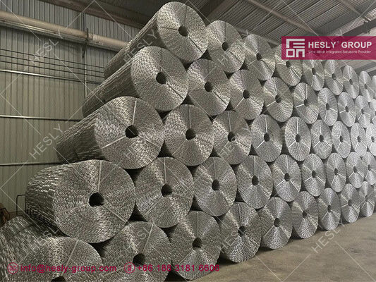 Concrete Weight Coating Steel Wire Mesh 2.5mm galvanized steel wire, 1" aperture, width 190.5mm, 280m/roll, HESLY CHINA supplier