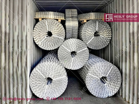 8 Lines wire Concrete Coating Reinforced Welded Mesh for Oil & Gas Pipeline, 2.2mm hot dipped galvanized steel wire, width 190.5mm, 1" line wire space, HESLY supplier