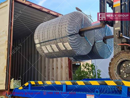 Offshore Pipeline Counterweight Welded Wire Mesh Hole Size 25.4mmx67mm Spot Welded Pipeline Steel Mesh supplier