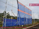 10m high Wind and Dust Control Fence System | 3m length panel | Powder Coated Blue | 38% opening ratio - HeslyFence supplier
