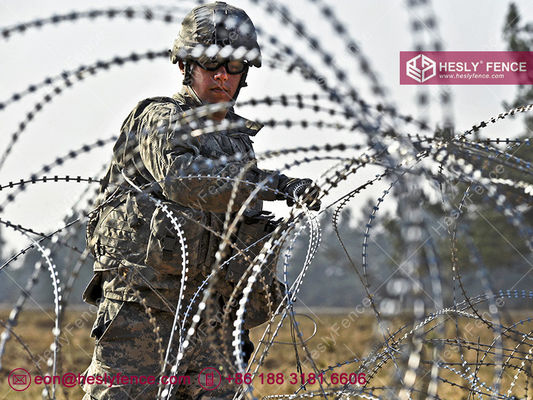 BTO-16 Hot Dipped Galvanized Concertina Razor Wire Coil O.D. 1100mm, HeslyFence, China supplier