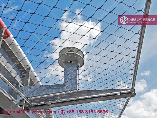 CAP437, 125kg drop load test Helideck Safety Net Fence | Stainless Steel 316 Wire Rope Mesh | Ferrule Type | 2.4mm wire