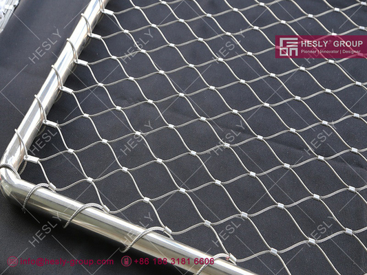 HESLY Helideck Perimeter Safety Net, Marine-grade 316L Wire Rope Mesh | 2.4mm Rope | 50X50mm hole | 1.5m, HeslyFence