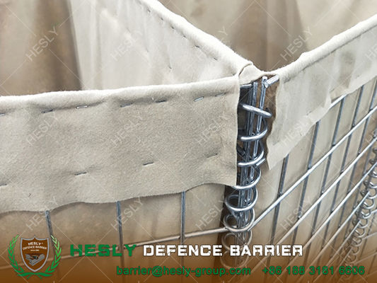 Somalia UN Peace keeping Defensive Barrier | 1.37m high X 1.06m width | tan brown geotextile - HESLY